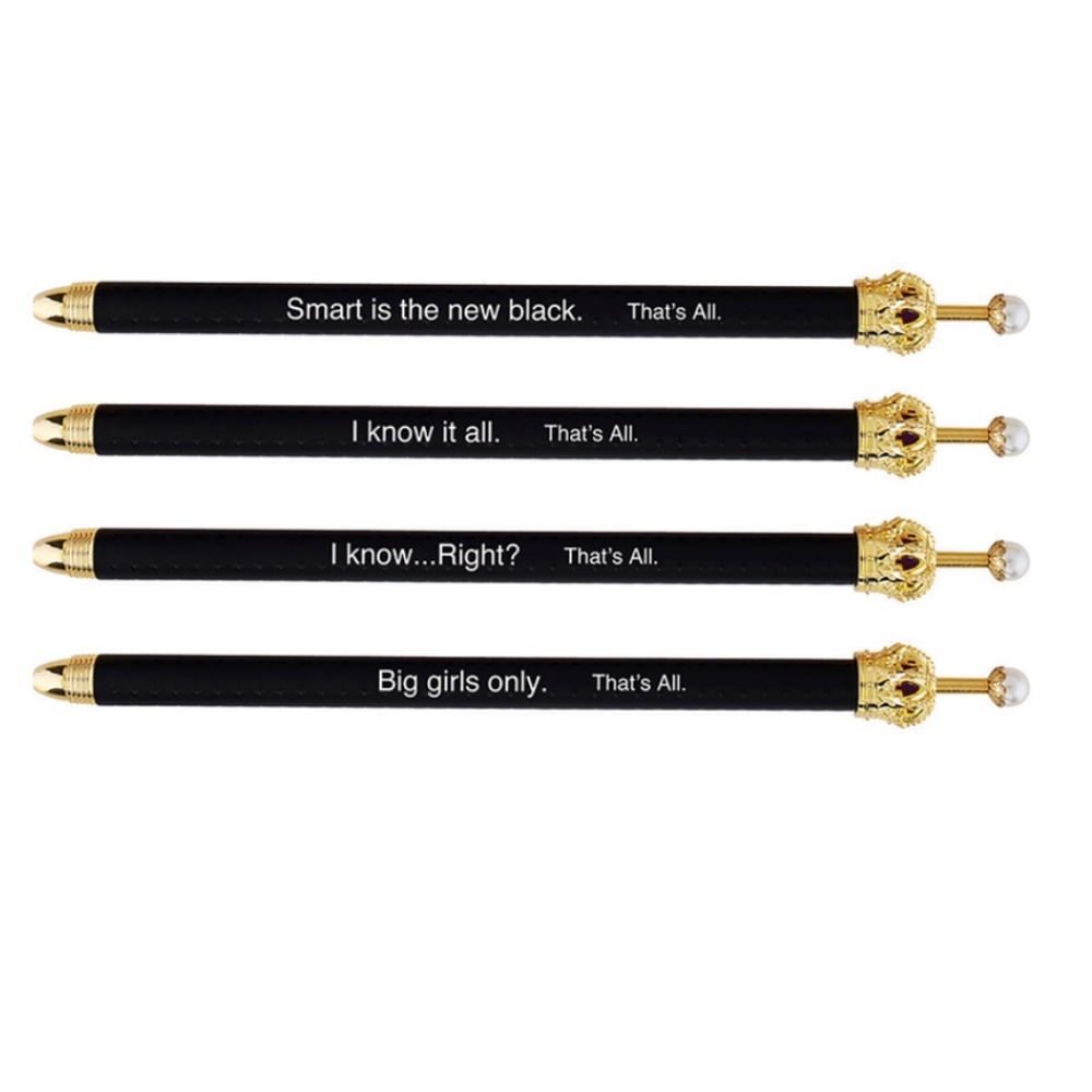 12 NWT Santa Barbara Design Studio Black Pearl Crown Pens- That's All.